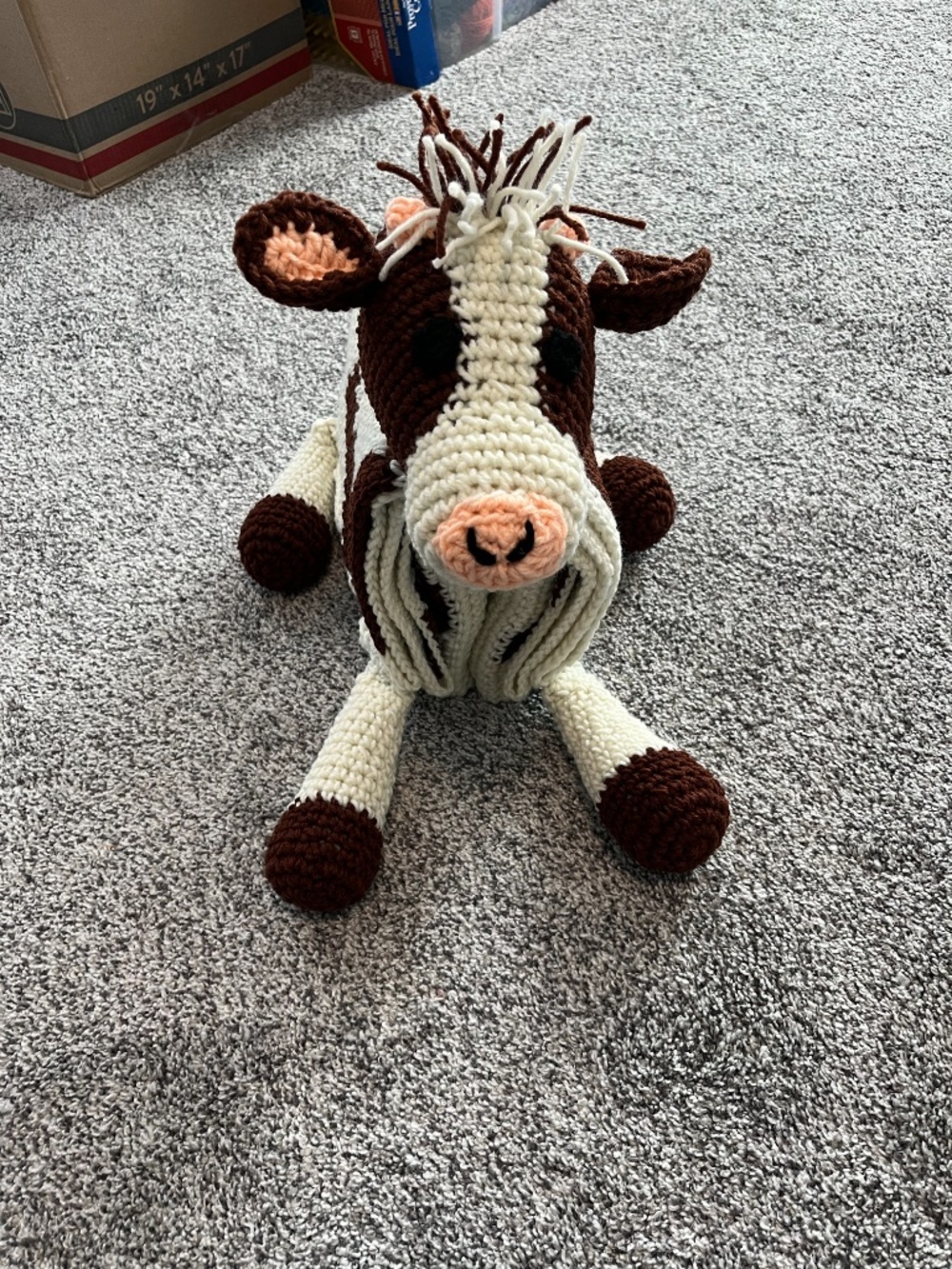 Crochet Cow Cuddler Blanket - HANDMADE -